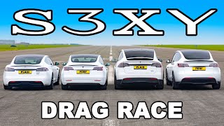 [carwow] Every Tesla DRAG RACE