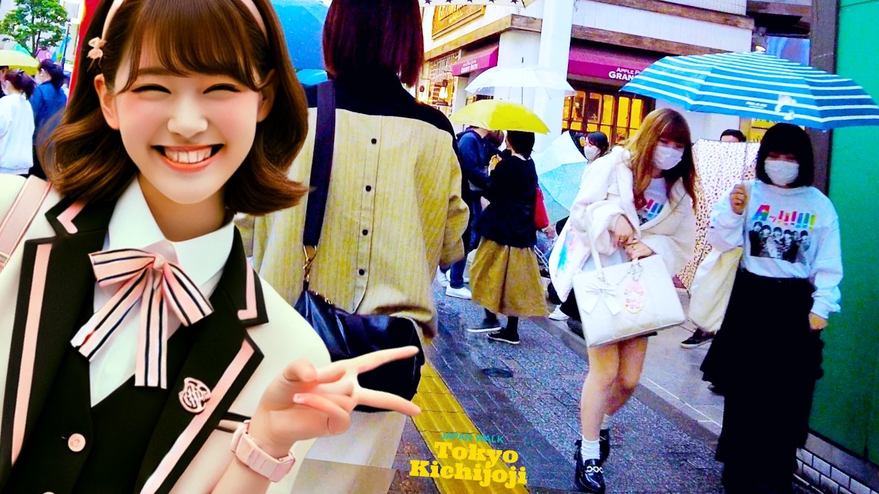 Tokyo, Kichijoji 🐶 Rainy Day 💖 4K Nonstop 1 Hour