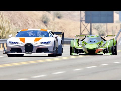 Lamborghini V12 Concept GT vs Bugatti Chiron GTR - Black Cat Country