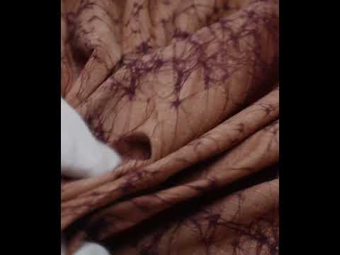 Abstract Brown Batik Printed Khadi Cotton 92 GSM Handwoven Fabric 26 — video