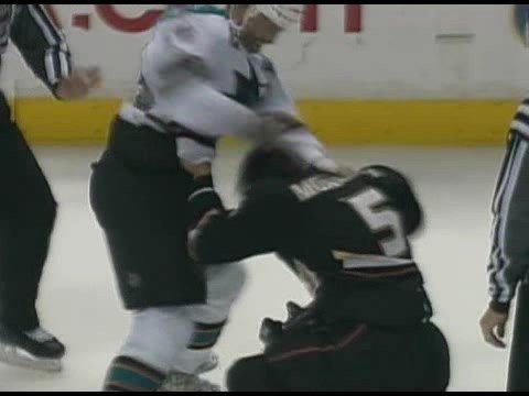 Joe Thornton vs Steve Montador Oct 17, 2008