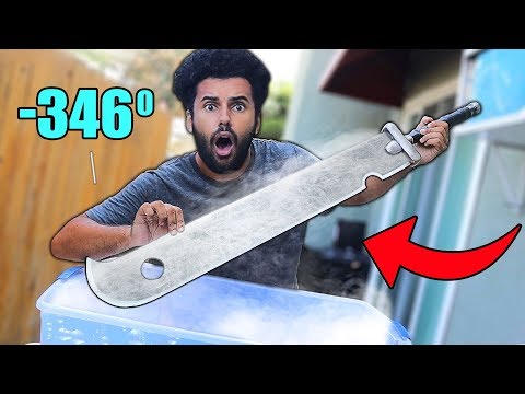 We Put Dangerous WEAPONS In Liquid Nitrogen!! 2 *FREEZES INSIDE OF TARGETS* Video