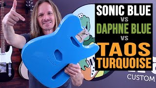 Sonic Blue vs Daphne Blue vs Taos Turquoise