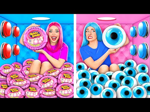 1000 Gizemli Düğme Mücadelesi Sadece 1 tanesi kaçmana izin veriyor | Komik Durumlar Multi DO Food