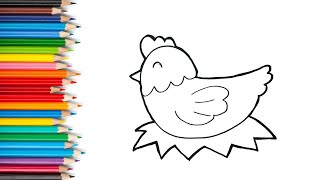 Learn how to draw Chiken | Easy Drawing Chiken For Kids | Easy Drawing Tutorial