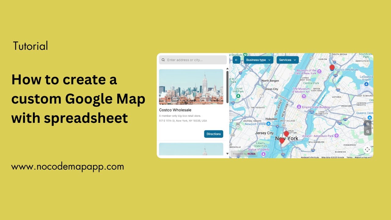 How to build a custom Google Map with spreadsheet