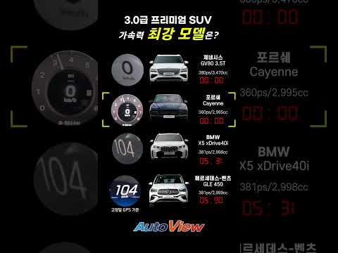 3.0급 인기 SUV 가속력 비교 #제네시스GV80#BMWX5#벤츠GLE