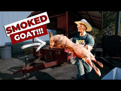SMOKING A WHOLE GOAT!