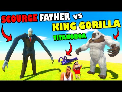 SCOURGE FATHER vs KING GORILLA and THREE HEADED TITANOBOA DEATHRUN SHINCHAN and CHOP in ARBS
