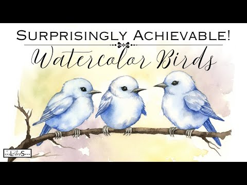 WHAT?! 😱 Complete STEP-BY-STEP Guide! How to Draw & Paint Cute Simple Birds Watercolor Bird Painting