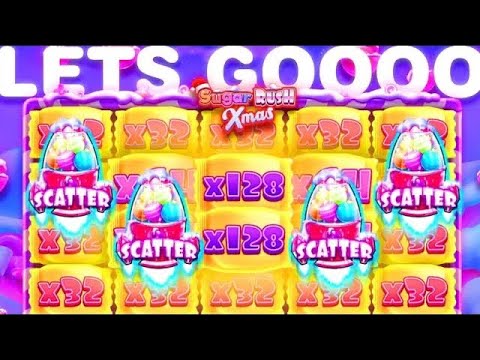 OMG!! Incredibly Rare 4 scatter retrigger on sugar rush Xmas slot $24,000 bonus buy compilation