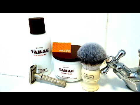 Gillette 1959 Fatboy Razor. Tabac Shaving Soap & Splash. Willy's Blade. Classic Shave.