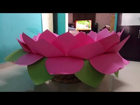 DIY Lotus Flower | Gauri Ganapati Decoration Ideas | Gauri Stand Lotus | Part 2