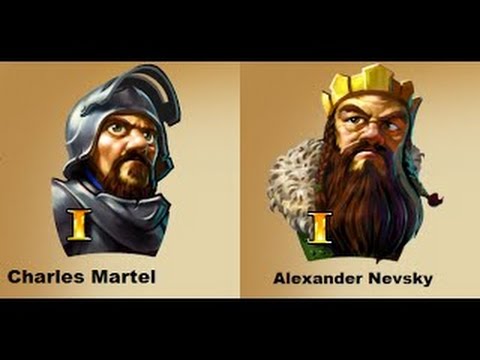 AOE: Win 100% with only 49 troop units with Charles martel and Alexander Nevsky