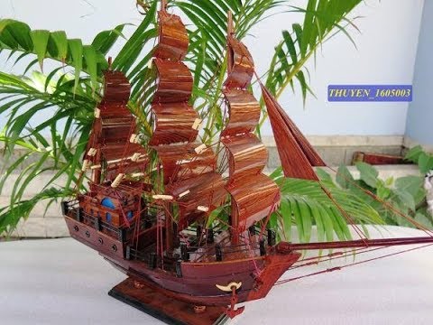 Thuyền buồm bằng gỗ cẩm - vật phẩm phong thuỷ không thể thiếu trong nhà