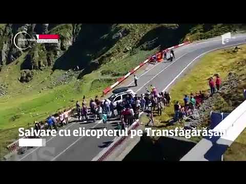 Salvare cu elicopterul pe Transfăgărăşan. Victima a intrat cu motocicleta într-un parapet