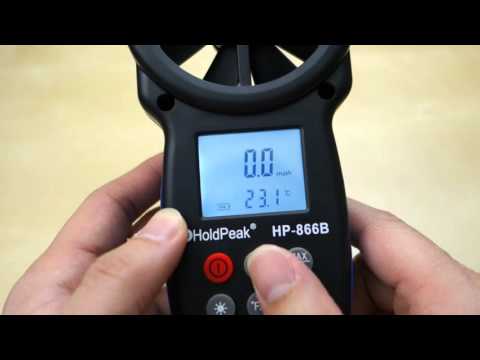 Holdpeak hp-866b digital anemometer wind speed meter review