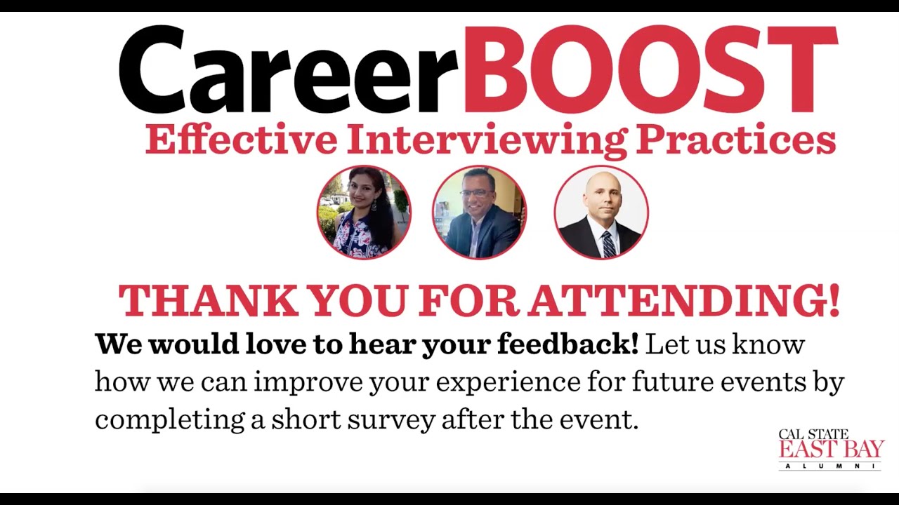 CAREER BOOST: EFFECTIVE INTERVIEWING PRACTICES