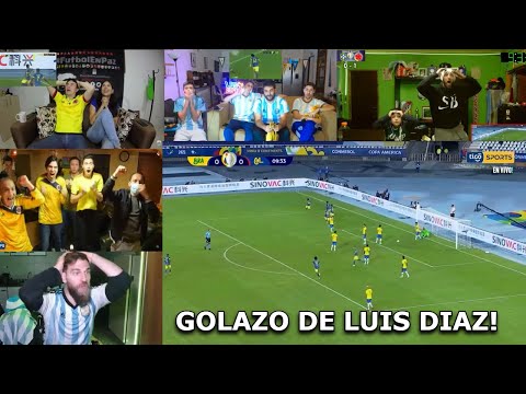 GOLAZO de LUIS DIAZ vs BRASIL - MULTIREACCION de HINCHAS