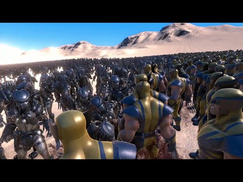 10.000 Predators vs 10.000 Wolverines EPIC CLAWS  BATTLE - Ultimate  Epic Battle Simulator