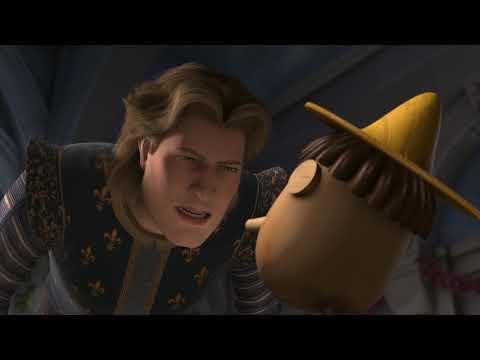 Shrek the Third 2007 trailer still of Shrek, Donkey and Puss arriving at Worcestershire