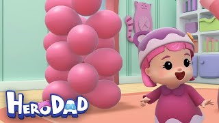 Amazing Balloon Tower | Hero Dad | WildBrain Toons