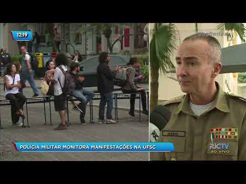 PM monitora situação da UFSC após bloqueios de ruas durante a manhã