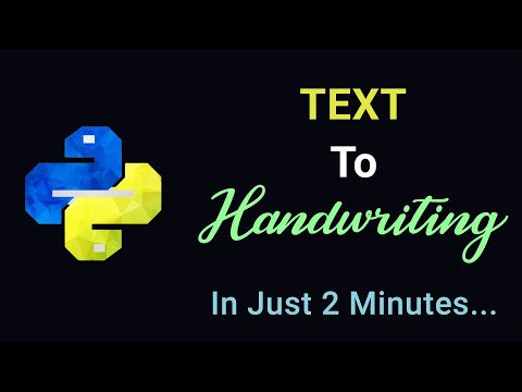 Convert Text To Handwriting In Python 2 Lines Code Python For Beginners Python
