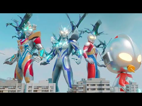 Ultraman Baby, Zero, Zeta, Decker Các Siêu nhân phải chiến đấu vs lũ chim Quái vật khổng lồ