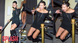 Bella Hadid Takes a Tumble Down the Stairs | Splash News TV