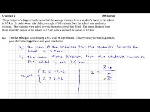 2015 LCHL Sample Qs 2a - Inferential Stats