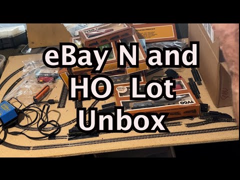 eBay Unbox Lot of HO and N Scale Trains and Slot Cars