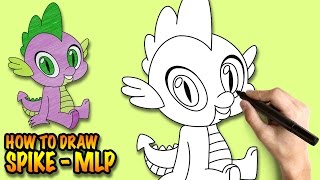 How to draw Spike the Dragon My Little Pony - Easy step-by-step drawing lessons for kids