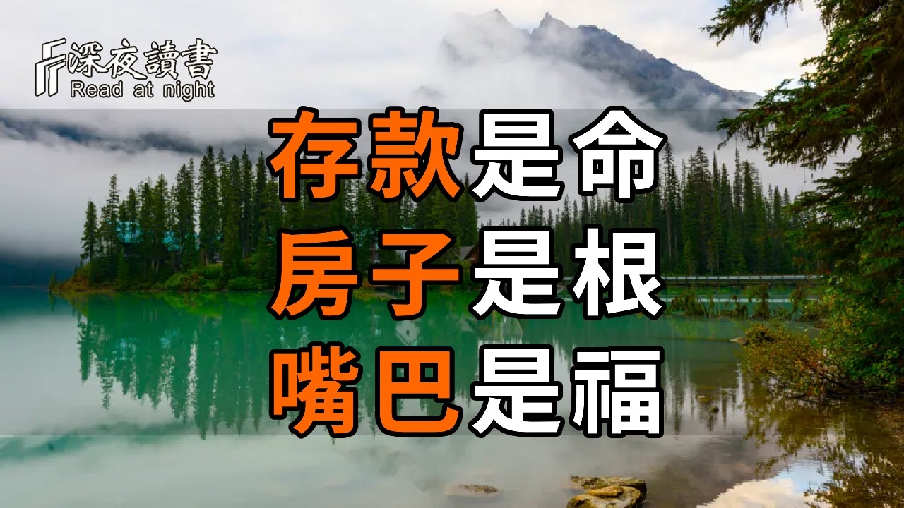 人到晚年，最頂級的遠見：守住這三樣「底牌」。存款是命、房子是根、嘴巴是福。【深夜讀書】#人生感?