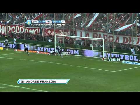 Gol de Franzioa. Unión 1 - River 0. Fecha 14. Torneo Final 2013. Fútbol Para Todos
