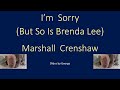 Marshall Crenshaw   I'm Sorry  (But So Is Brenda Lee)  KARAOKE