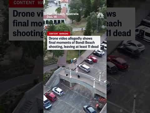 Drone video allegedly shows final moments of Bondi Beach shooting