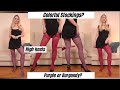 Trying On Colorful Stockings Burgundy Vs Purple