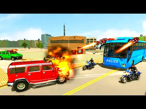 Police Bus Shooting police👮Plane prison Transport Exciting Police Bus Shooting Game