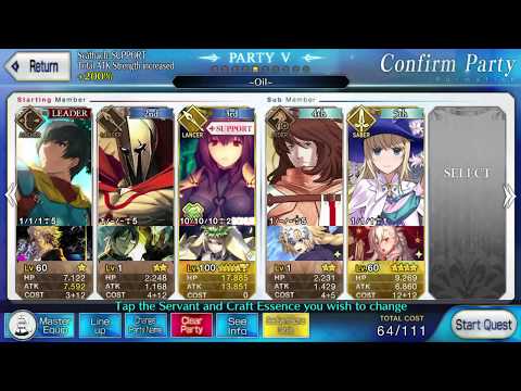 [#FGO] [#CQ] Nero Fest: Scathach solo Gilgamesh King of Hero.