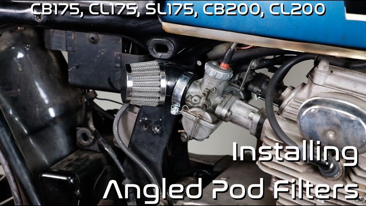 Installing Common Motor Angle Boot Pod Filters on the Honda CB175 / CB200