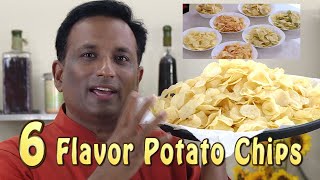 Potato Chips Home Made  - 6 Flavors - Mint -Tangy - Sweet - Garlic Chilli - Crispy Aloo Chips