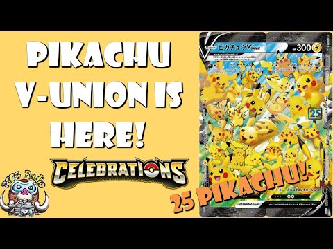 Pikachu V-Union Revealed! 25 Pikachu on 1 Card!? (Pokémon TCG News - Celebrations)