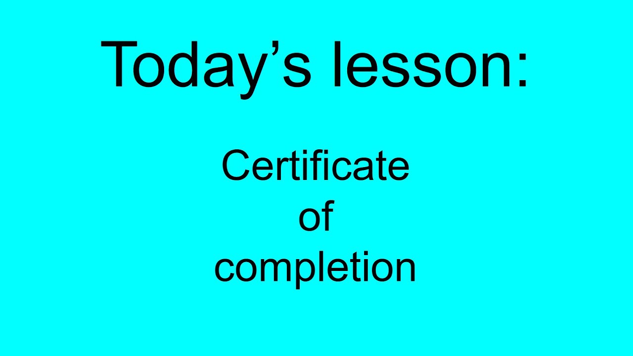 Speducation Certification of completion