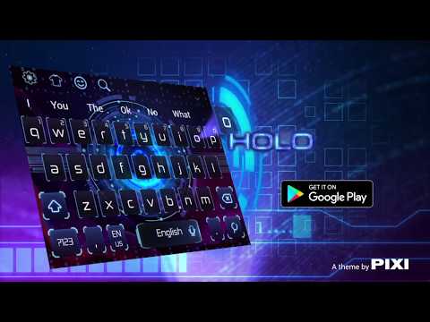 Violet Neon Hologram Keyboard Video