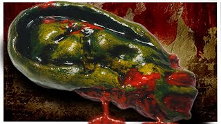 How to paint Zombie Skin || Sliced Zombie Ear Magnet Painting Timelapse