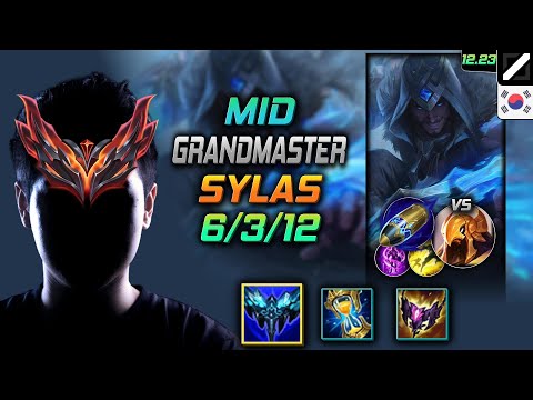 GrandMaster Mid Sylas Build Everfrost First Strike - Sylas Mid vs Azir - LOL KR 12.23