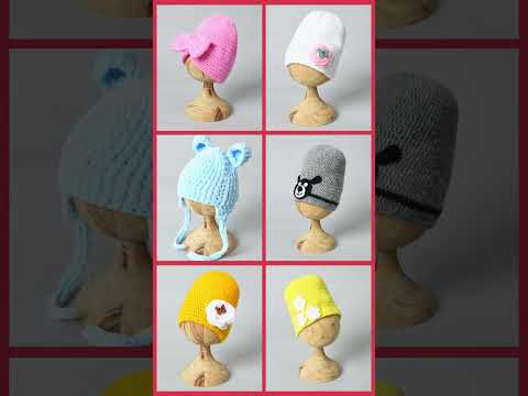 Pink & white,yellow & white woolen knitted handmade cap, win...