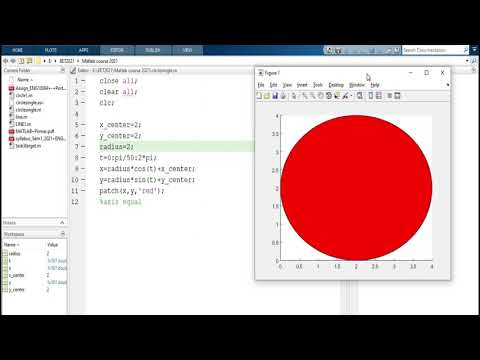 MATLAB Task # 2/4 How to draw circle filled with color