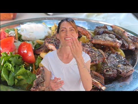 I received a gift from Otilia. Last day of food: Gyros, Souvlaki, Lamb Chops, Tzatziki